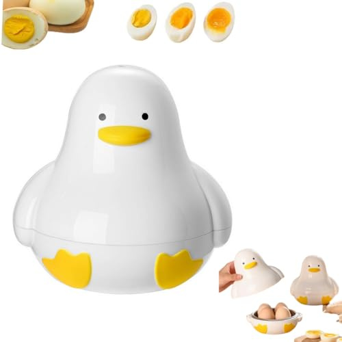 Microwave Egg Boiler Egg Steamer,Cute Duck Shape 4 Egg Microwave Egg Cooker,Rapid Egg Poachers for Hard Boiled Eggs,Egg Maker Poached Egg Steamer Kitchen Gadget