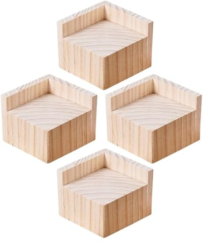 Alzacristalli per mobili in legno massello, 4 pezzi, elevatori per gambe del letto, sollevatori per tavolo e divano, supporta fino a 500 kg, 12 cm di altezza, ideale per uso domestico e ufficio