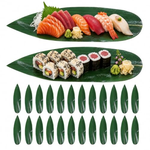 Alipis 100 Stück Sushi-Matten Aus Bambusblättern Bambusmatte Für Sushi-Rolle Und Sashimi-Dekor Natürliches Japanisches Design Für Teller Tischdeko Restaurant Und Zuhause