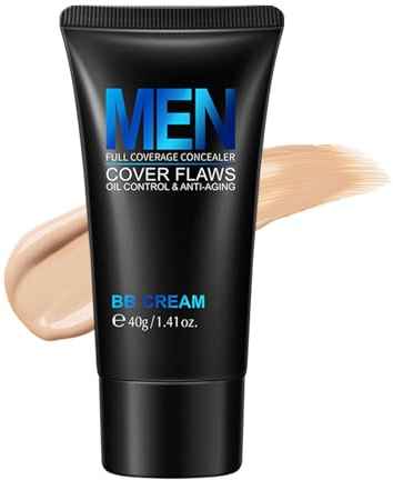 BB Cream Fond de teint hydratant pour homme - Correcteur de couleur pour un maquillage impeccable - Crème BB crème complète - Imperméable et durable - Correcteur teinté - Pour un teint naturel