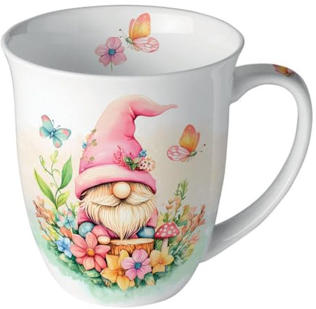 Ambiente Mug lutin fleuri en porcelaine fine 400 ml