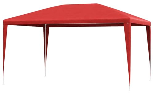 Tonture Tenda per feste, 400 x 300 x 255 cm, rosso, in PE e acciaio, tenda da giardino impermeabile con protezione UV, telaio stabile, ideale per giardino, terrazza, esterni, feste, campeggio