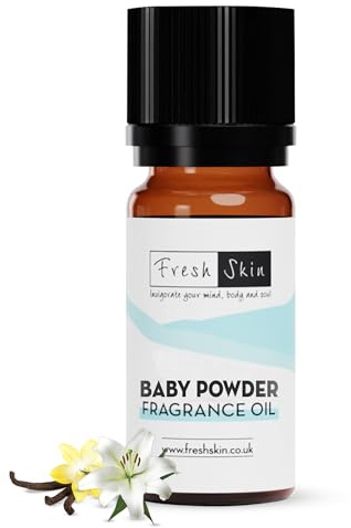 Baby Powder 10ml Fragrance Oil Multi Listing - Freshskin Fragrance Oils - Candles, Bath Bombs, Soap Making & Wax Melts - Cosmetic Grade - A Rich, Complex, & Long Lasting Scent!