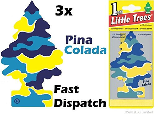 MAGIC TREE LITTLE TREE PINA COLADA FRAGRANCE CAR AIR FRESHENERS PACK OF 3
