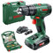Bosch PSB 1800 LI-2 Cordless Combi Drill with two 18 V Lithium-Ion Battery with a 70 Piece Accessory Set