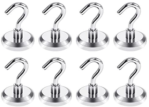 YSYBL Crochet magnétique, crochet magnétique en néodyme de 32 mm, peut supporter 80 lbs (36 kg), aimants super puissants avec crochets, crochet magnétique pour la cuisine