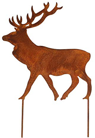 Rost Gartenstecker Hirsch 54 cm Edelrost Gartendeko aus Metall