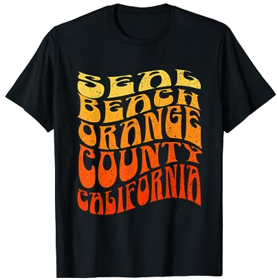 SEAL BEACH Vintage 60s Retro Waves T-Shirt