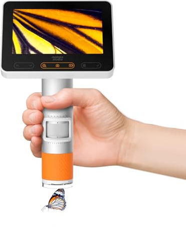 MX2-A Handheld Microscope for Kids, Portable Digital Microscope 100-1600X with 4.3-inch 1080P LCD Screen, MatataStudio Wireless USB Educational Microscopes for Kids & Adults