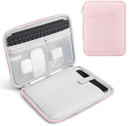 TiMOVO 13 Custodia per Tablet per iPad Air 13 M3 2025, iPad Pro 13/12.9, Galaxy Tab S9/S10 Plus/S9 FE+ 12.4, Remarkable Paper Pro 11.8, Borsa con Tasche, Rosa