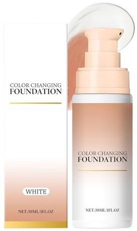 Color Changing Foundation, Fundamer Founder Founder Footer, crema hidratante con efecto de brillo nutritivo, 30 ml, textura combatible, fácil de aplicar, para niña todos los días