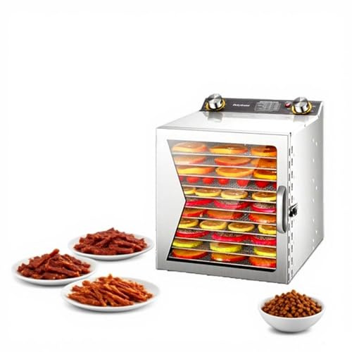 EPIKNOWEE Déshydrateur Alimentaire en Acier Inox, Séchoir Alimentaire Électrique,Sèche avec Minuterie et Thermostat Réglable, pour Déshydrater Jerky, Fruits, Viande,Herbes à la Maison(12-Tray)