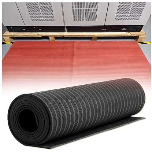 Electl 6000V Insulated Safety Mat, Large Non-Conductive Switchboard Mat, Non-Slip, Cuttable, Durable Green Electric Floor Mat (1.5m x 8mm) for High Voltage Protection