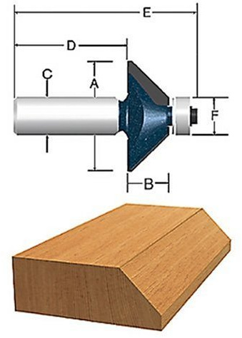 Bosch 85298M 1-5/16 Zoll x 45° Hartmetallbestückter Fasen-Bit