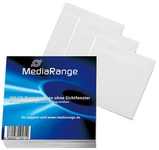 1000 (10x 100) MediaRange CD DVD Papierhüllen ohne Sichtfenster