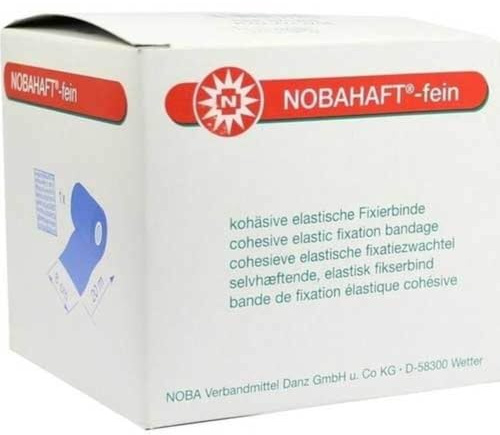 NOBAHAFT fein kohäsive Mullbinde 8 cmx20 m blau 1 St