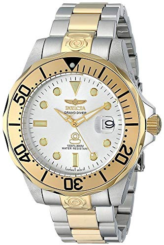 Invicta Grand Diver 3050 Herren Uhr - Wasserdicht - Analog - Automatikuhr - Edelstahl mit silbernen zifferblat - 47mm