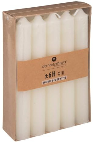 Atmosphera - Juego de 10 velas de palo - marfil - 45g