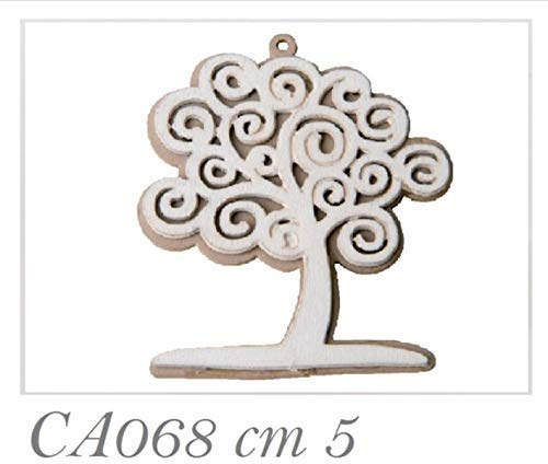 36 PEZZI Albero della vita in legno da 5 cm | Ideali per comporre le tue bomboniere | Forellino superiore per essere usati anche come appendini o per decorare un sacchetto bomboniera