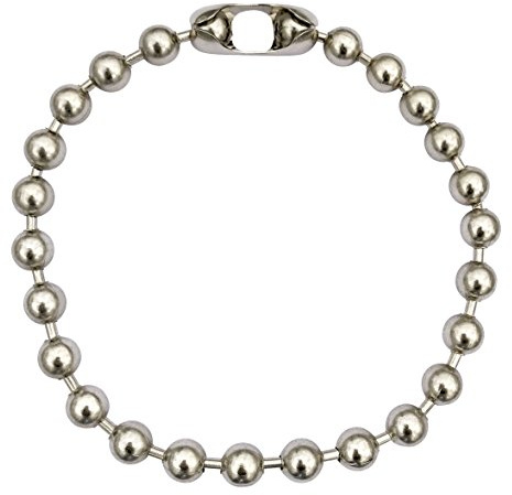 DragonWeave 13mm Extra Large Silver Steel Ball Chain Mens Necklace with Durable Protective Finish - 16 inches