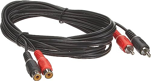PremiumCord Cavo RCA 10 m, 2X Spine RCA RCA su 2X Prese RCA RCA, Cavo di Prolunga Audio, Audio Stereo, per TV, Telefoni Cellulari, MP3, HiFi, Colore Nero