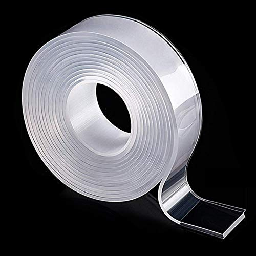 3 Meters Doppelseitiges Klebeband, Nano Tape Extra Stark Transparent | Double Sided Tape,Wiederverwendbares,Wasserdicht, Hitzebeständig, Abnehmbar, Rückstandsfrei für Teppich, Foto Wand, Küche