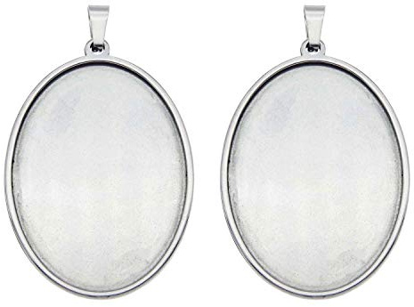 Stainless Steel Bezel Blank Tray Pendant for Resin Jewelry Making Craft DIY Finding Charm
