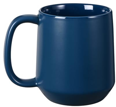 Miicol Ceramic Coffee Mug, 16 oz Large Coffee Cup, Tea Mug with Handle, Flat Bottom Mug for Men, Women, Office, Microwave and Dishwasher Safe, Multi-Color, Navy