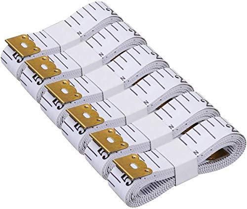 Lot de 6 mètres rubans souples à double échelle de 150 cm - Pour couture, vêtements, mesures médicales, mesures corporelles