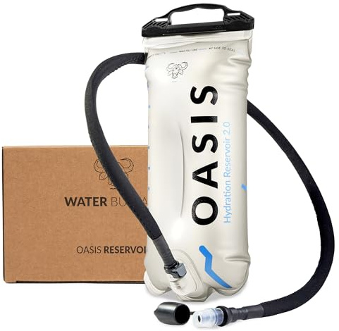 Water Buffalo Oasis Hydration Bladder – 2L and 3L Water Bladder for Hiking Backpack, Leakproof Design with Insulated Hose and High-Flow Bite Valve