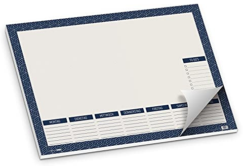 itenga Schreibtischunterlage Geometrisch abstraktes Muster Schreibtischunterlage DIN A2 50 Blatt modern - neutral passt überall hin Büro oder Schreibtisch zuhause