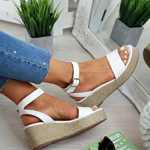 ZYONG Sandalias de Plataforma 2020, Sandalias de Gladiador con Correa para Mujer, Zapatos de cuña Informales para Mujer, Alpargata con Punta Abierta