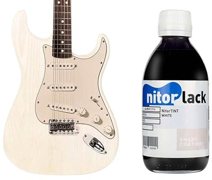 Gitarren Beize/Woodstain weiß/white auf Nitrobasis 250 ml Flasche