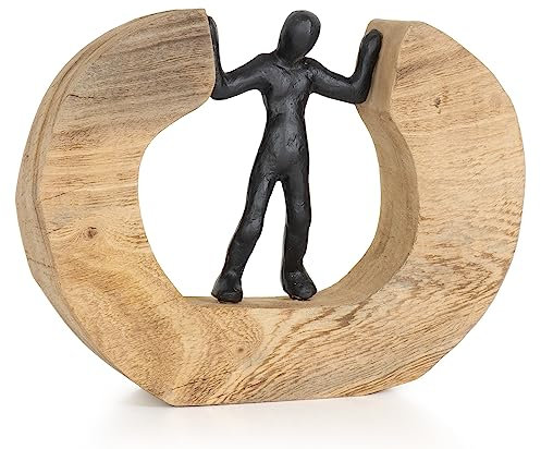 Moritz Scultura I controversia I 22 x 7 x 17,5 cm, decorazione in legno, sculture decorative, moderne, soggiorno, in legno, scultura in legno