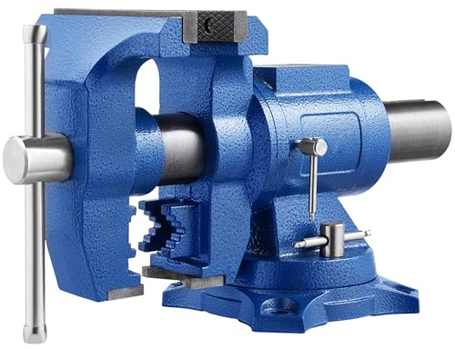 VEVOR Bench Vise 6 Inch, Double Swivel Rotating Heavy Duty Vise Head/Body Rotates 360°,Pipe Vise Bench Vices 30Kn Clamping Force,for Clamping Fixing Equipment Home or Industrial Use