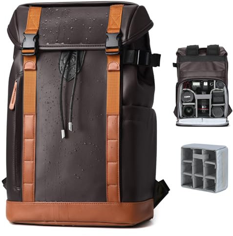 TARION Zaino per fotocamera a specchio, professionale, con scomparto per laptop da 14 pollici, per treppiede, obiettivi, fotocamera con custodia antipioggia