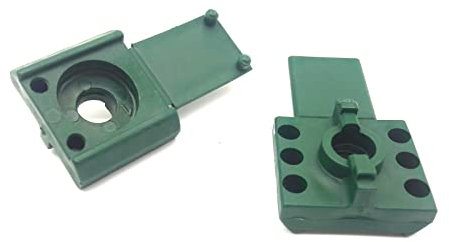 U-Schreibe Klemm Element Klemmelement Pfosten Zaunpfosten Befestigung Doppelstabmattenzaun Zaun Halterung Klemme aus Kunststoff in Grün 50x