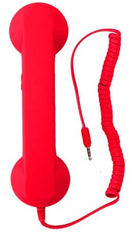 Combiné de Téléphone Rétro, combiné de Téléphone Portable sans Fil Universel Résistant aux Radiations pour Téléphone Portable Phone Smartphone et Plus (Rouge)
