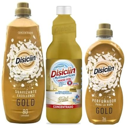 Disiclin GOLD 3PC Bundle (80w Softener, 1L Floor Cleaner, 36w Scent Booster) Spanish Cleaning Products