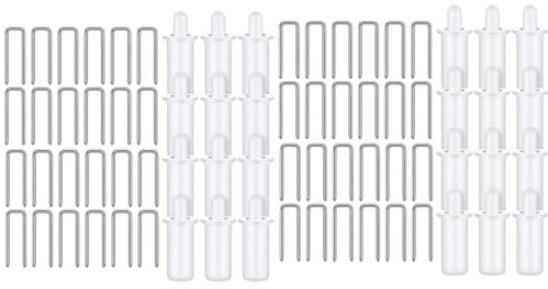Hsthe Sea 80PCS Home Shutter Repair Replacement Tool Set Including 40PCS White Spring Loaded Shutter Pins And 40PCS Tilt Rod Louvers Staples