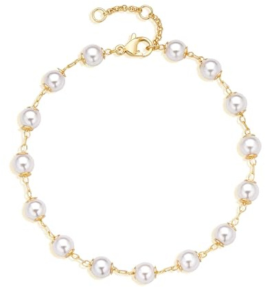 Jenosy Gold Armband Damen 14K Vergoldet Personalisiertes Verstellbar Anhänger Armband für Frauen Mädchen Schmuck