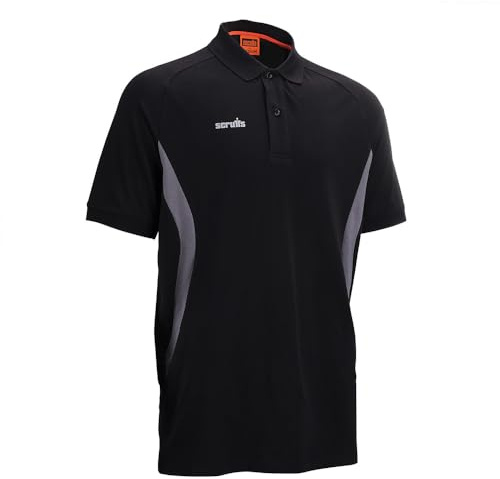 Scruffs Mens Tech Polo Work Utility T-Shirt, Black, XXL UK