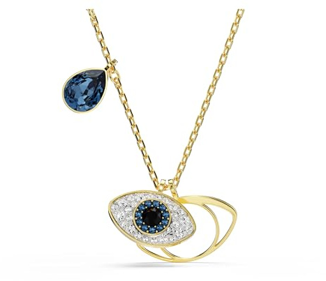 Symbolica Anhänger Böser Blick, Blau mit Gold-Finish, Kristall, One Size