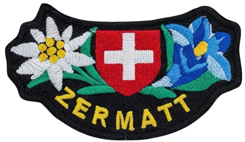Zermatt-Schweiz Patch (8,9 cm) zum Aufbügeln / Aufnähen, Abzeichen für Ski-Abenteuer, Reisesouvenir, Rucksack, Taschen, Hüte, Jacken, Skifahren, Matterhorn, DIY-Geschenkflicken