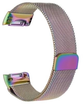 JUNCHENGBAO Metallband Kompatibel Mit Charge 5 Uhr Band Magnetisches Armband Ersatz Zubehör(Colorful)