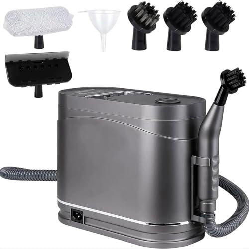 HLGKBY Vaporizador para Limpieza, Limpiador a Vapor Multifuncional de 1500 W, 2 Modos de Limpieza, Tanque de Agua de 1,2 L, Vaporizador de Mano de 105-120 °C, con Cabezal de Cepillo, para Alfombras