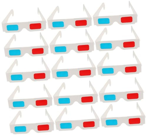 DOITOOL 60piezas Unidades Gafas Anaglifo Rojas y Azules De Cartón Desechables Para Cine Películas y Uso Ligero Portátil