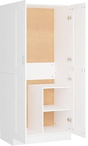 Annlera Kompakten Kleiderschrank Garderobenschrank Vielseitige Flurschrank Aufbewahrungsschrank Hohe Schrank Perfekt für Wohnzimmer Flur oder Garderobe Schlichtem Design Weiß 82,5x51,5x180 cm