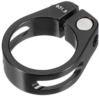 PATIKIL 31.8mm Abrazadera de Tija de Sillín de Bicicleta, Abrazadera de Tubo de Asiento de Aleación de Aluminio Liberación Rápida para Bicicleta de Montaña Bicicleta de Carretera Negra