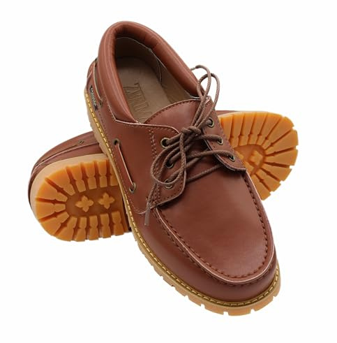 Zerimar Leder Bootsschuh für Herren - Leichte Bootsschuhe - Ledermokassins - Herren Ledermokassins - Farbe Tan N - Größe 45